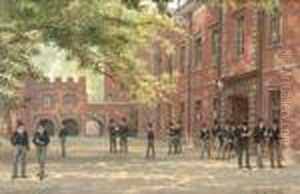 The Schoolyard, Eton College Oil Painting by Henry Jamyn Brooks