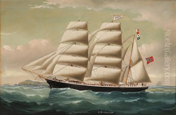 Skutemaleri Av Erato Af Christiania, Capt. A. Andersen Oil Painting by William Howard Yorke