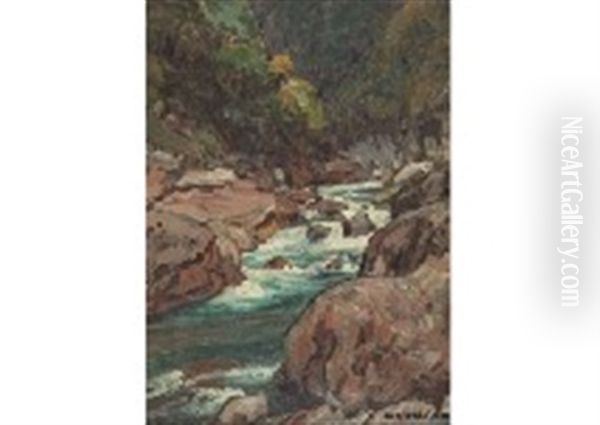 Kurobe Gorge Oil Painting by Hiroshi Yoshida