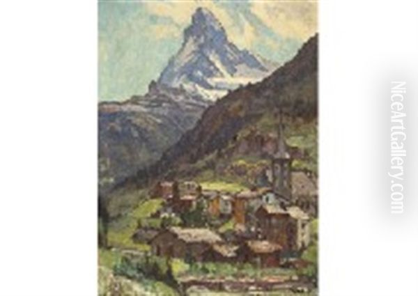 Mt. Matterhorn Oil Painting by Hiroshi Yoshida