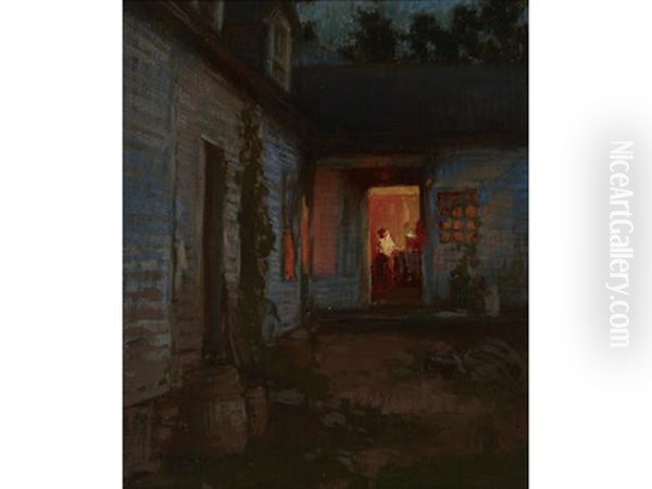 Farmhouse At Night, Tyringham Oil Painting by Hiroshi Yoshida