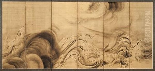 Dragon (pair, In 6 Parts) Oil Painting by Morimura Yoshine