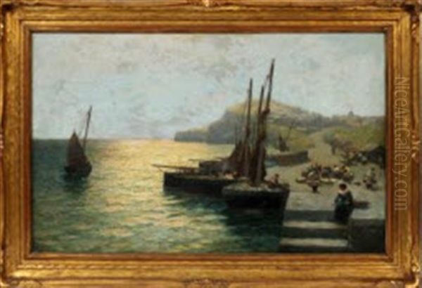 Fishing Village Oil Painting by Alexander Young