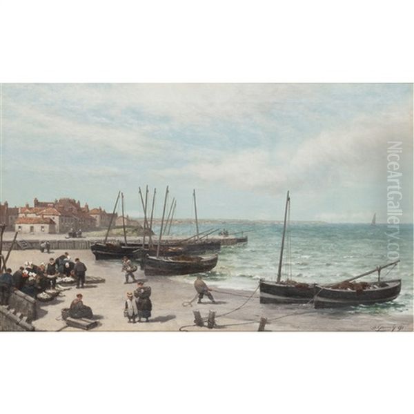 Fish Market, Fife Oil Painting by Alexander Young