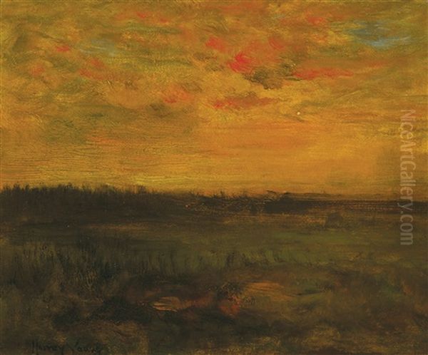 Last Light On The Prairie Oil Painting by Harvey Otis Young