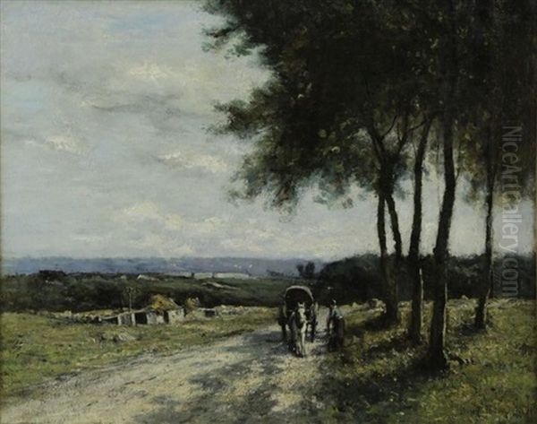 On The Road To Fontaniebleau, Fr. Oil Painting by Harvey Otis Young