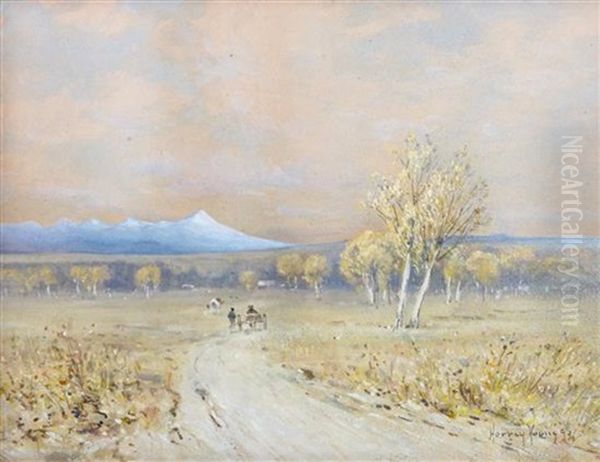 Following The Trail In Autumn Oil Painting by Harvey Otis Young