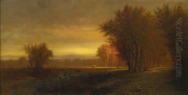 Autumn Near New Haven, Connecticut Oil Painting by Harvey Otis Young