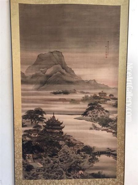 Chinese Ink Landscape Painting, Signed Oil Painting by  Yuan Yao