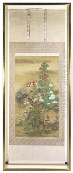 Flowering Plants On A Rocky Ground Oil Painting by  Yuhi