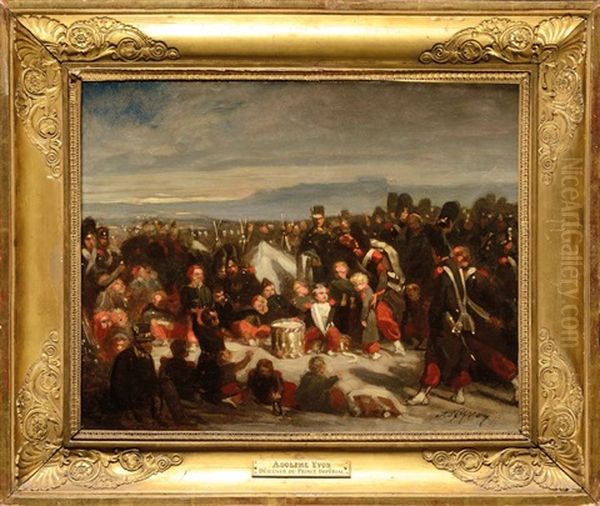 Le Prince Imperial Offrant Une Collation Aux Enfants De Troupe Sur Le Champ De Manoeuvre Du Bois De Boulogne Le 30 Novembre 1860 Oil Painting by Adolphe Yvon