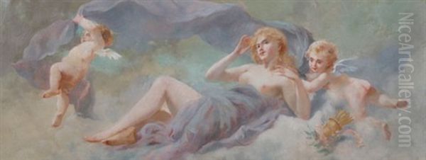 Cherubs Oil Painting by Adolphe Yvon