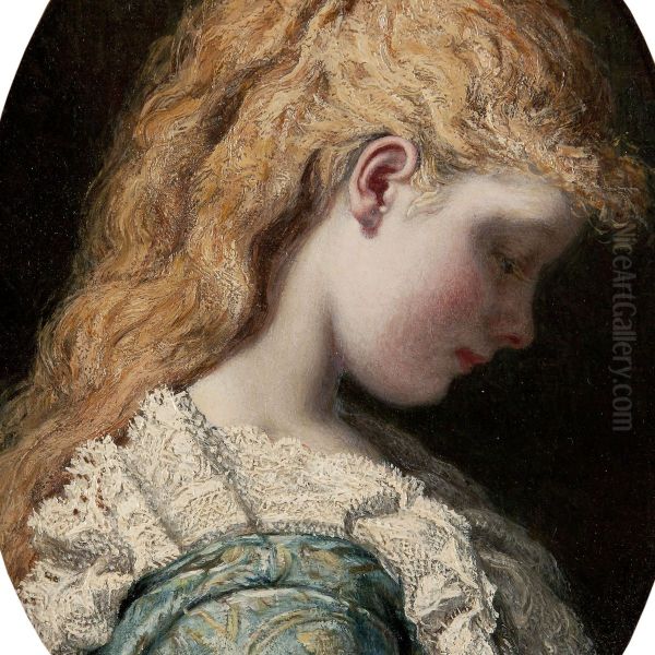 Profile Of A Girl Oil Painting by Maria Matilda Brooks