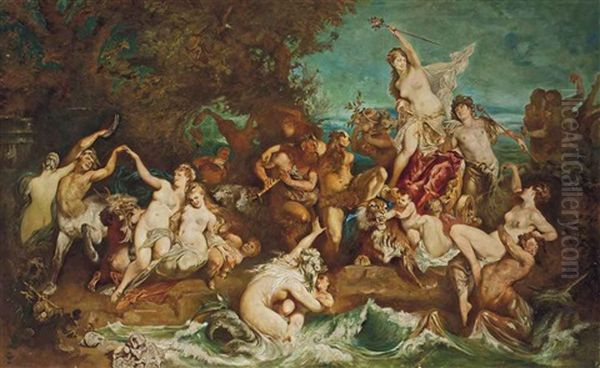 The Triumph Of Ariadne (after Hans Makart) Oil Painting by Karl Zadnik