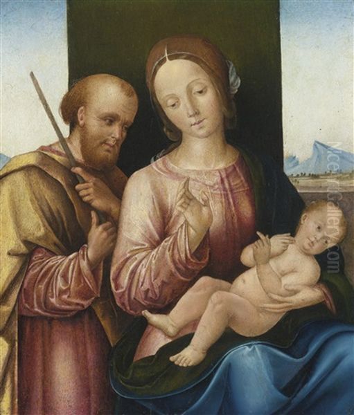 The Holy Family Oil Painting by Bernardino di Bosio Zaganelli