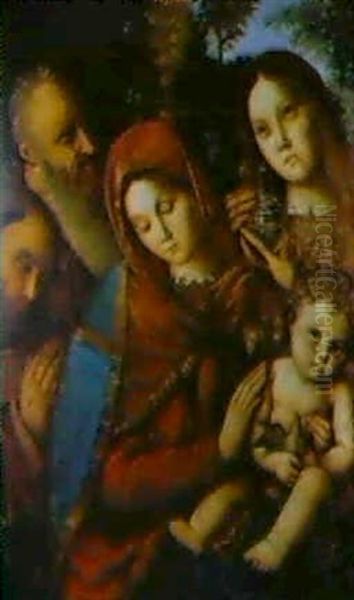 La Madonna Col Bambino E I Santi Girolamo (?), Francesco E  Maria Maddalena by Francesco Zaganelli