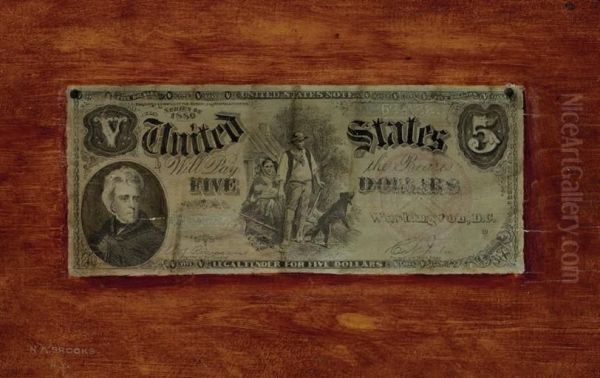 Five Dollar Bill Oil Painting by Nicholas Alden Brooks