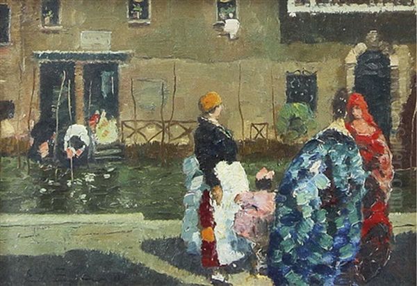 Chiacchiere A Venezia Oil Painting by Erma Zago