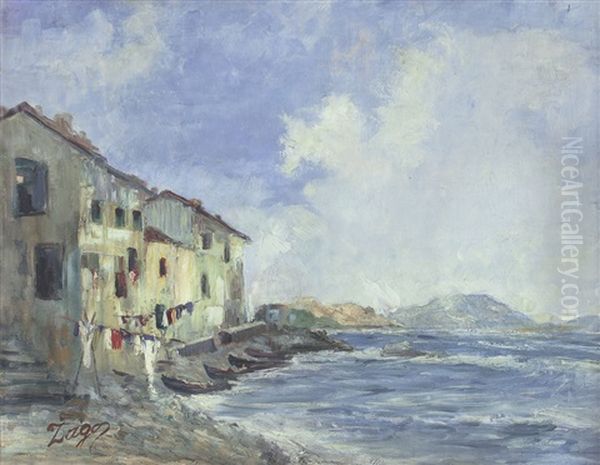 Sampierdarena Oil Painting by Luigi Zago