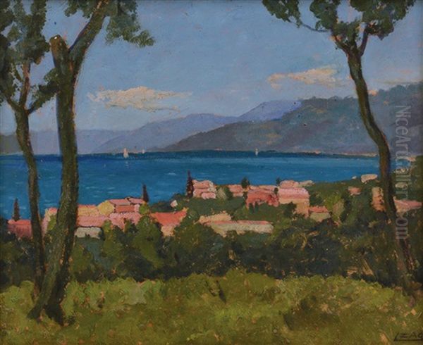 Riviera Di Ponente Oil Painting by Luigi Zago