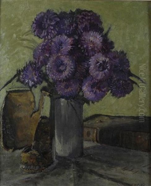 Vaso Di Fiori Oil Painting by Luigi Zago