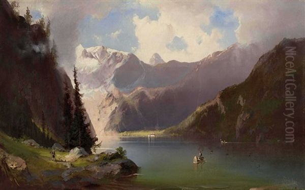 Am Konigssee Oil Painting by Friedrich Zahn