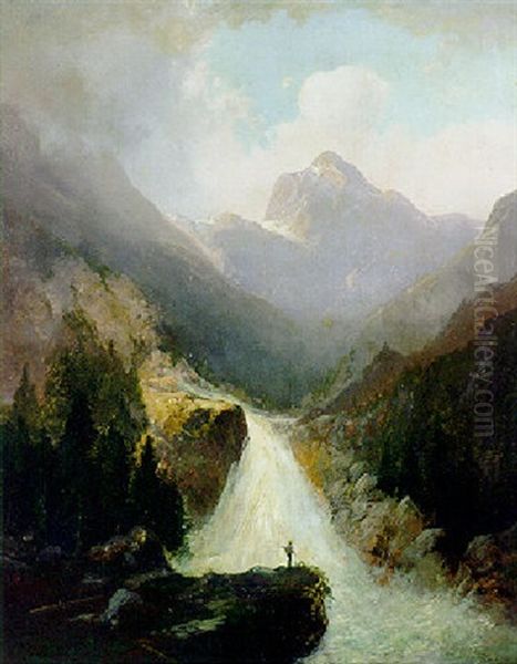 Sommertag Im Gebirge Oil Painting by Friedrich Zahn