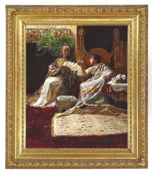 King Solomon And The Queen Of Sheba Oil Painting by P.H. Kristian Zahrtmann