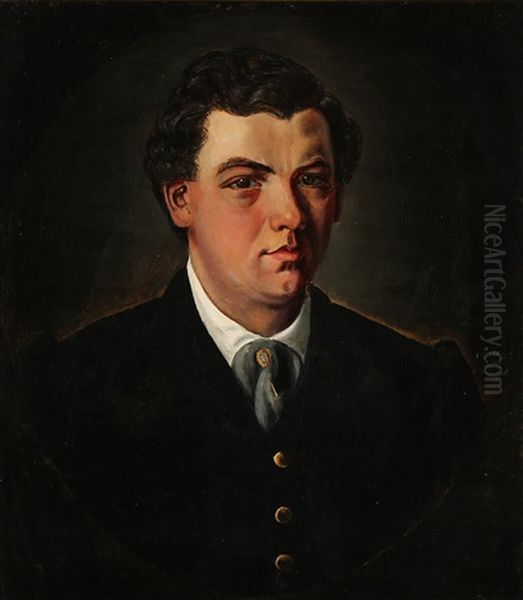 Portrait Of Detlef Von Zepelin Oil Painting by P.H. Kristian Zahrtmann