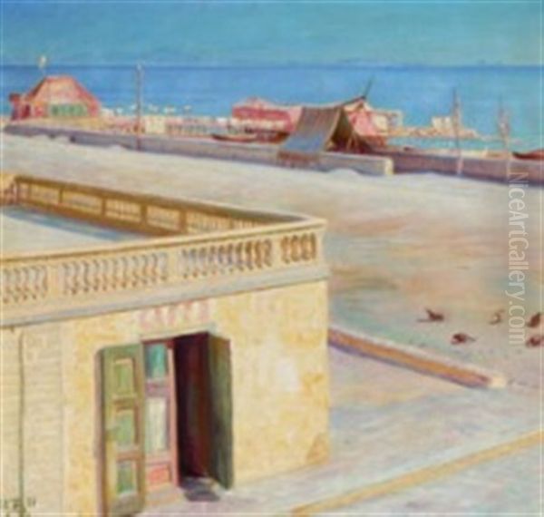 Badehuse, Majori Oil Painting by P.H. Kristian Zahrtmann