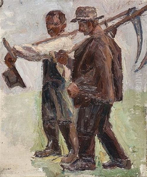 The Workers Oil Painting by Emmanuel Zairis