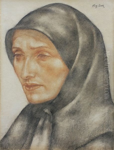 Nun's Head. 1913 Oil Painting by Eugene Zak