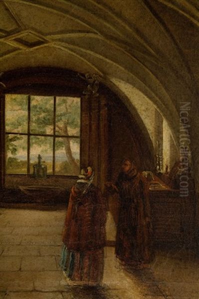 Interior Of Sacristy Of St. Anna's Church In Warsaw Oil Painting by Marcin Zaleski