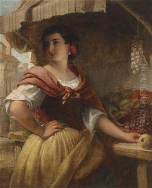 The Fruit Seller Oil Painting by Thomas Brooks