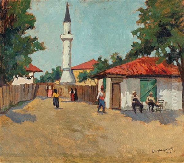 Balcic Oil Painting by Gheorghe Zamphiropol Dall