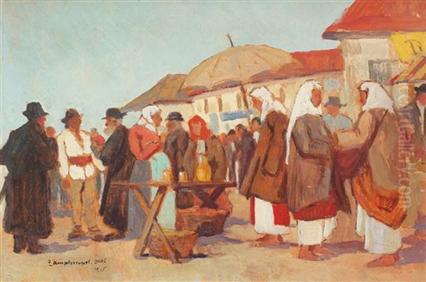 Zi De Targ Oil Painting by Gheorghe Zamphiropol Dall