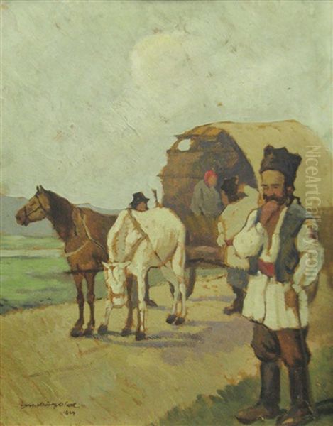 Resting Oil Painting by Gheorghe Zamphiropol Dall