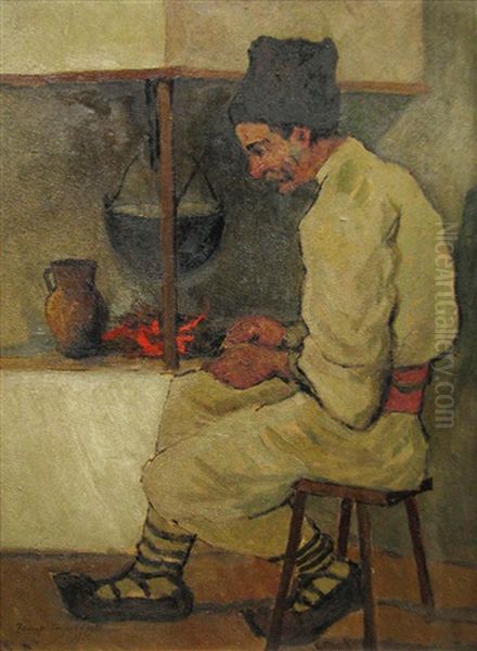 At The Heart Oil Painting by Gheorghe Zamphiropol Dall