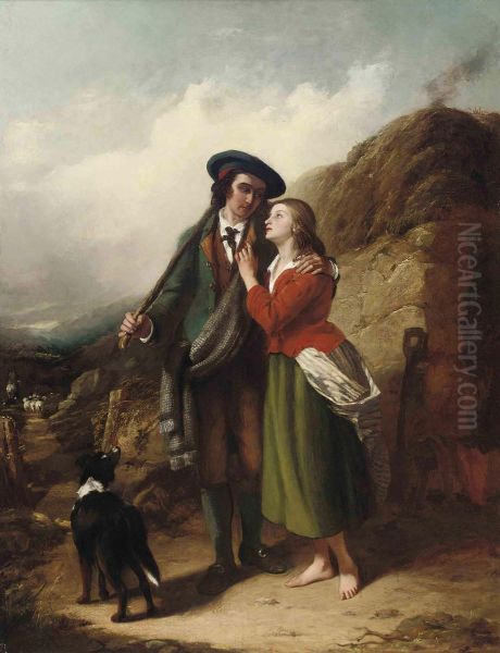 The Shepherd's Sweetheart Oil Painting by Thomas Brooks