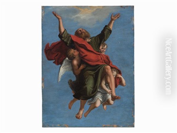 The Rapture Of Saint Paul Oil Painting by Domenico Zampieri (Il Domenichino)