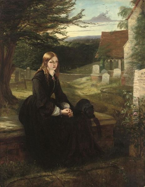 In The Churchyard Oil Painting by Thomas Brooks