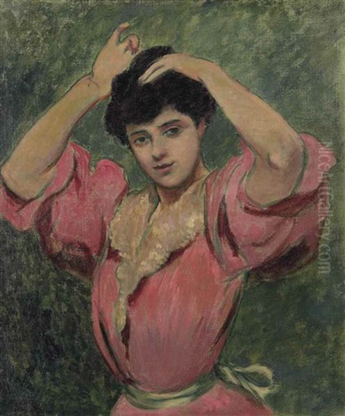 Femme Se Coiffant Oil Painting by Federico Zandomeneghi