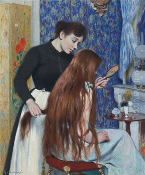 La Coiffure Oil Painting by Federico Zandomeneghi