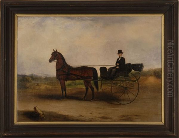 A Horse And Sulky Oil Painting by Thomas K. Zandt