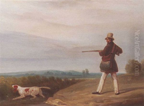 Hunter With His Dog Oil Painting by Thomas K. Zandt