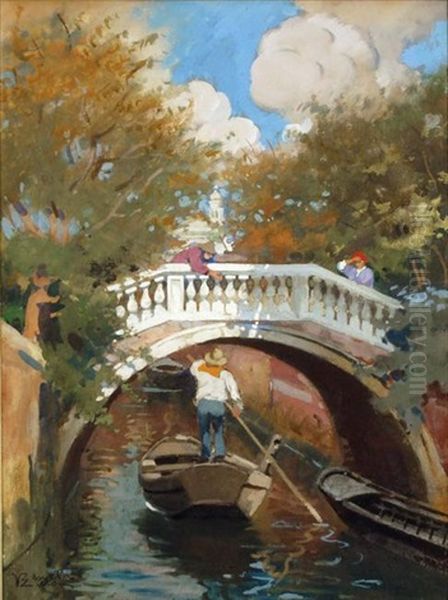 Canale Veneziano Oil Painting by Vettore Zanetti-Zilla