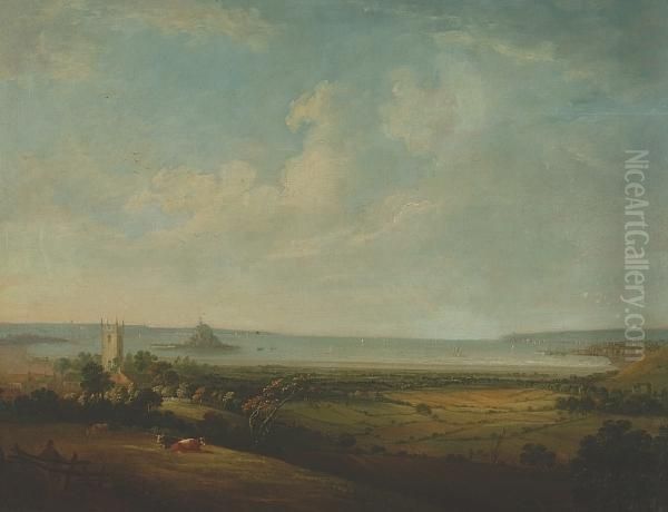 'st Michael's Mount And Mount's Bay' Oil Painting by William Brooks