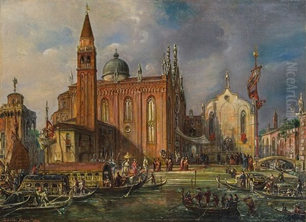 Venice, Santa Maria Della Carita Oil Painting by Francesco Zanin