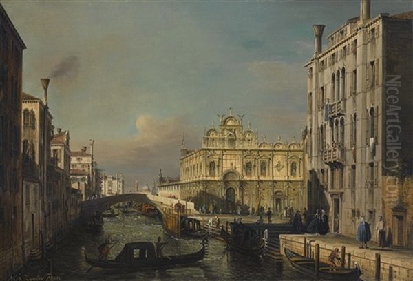 The Scuola Grande Di San Marco By The Rio Dei Mendicanti Oil Painting by Francesco Zanin