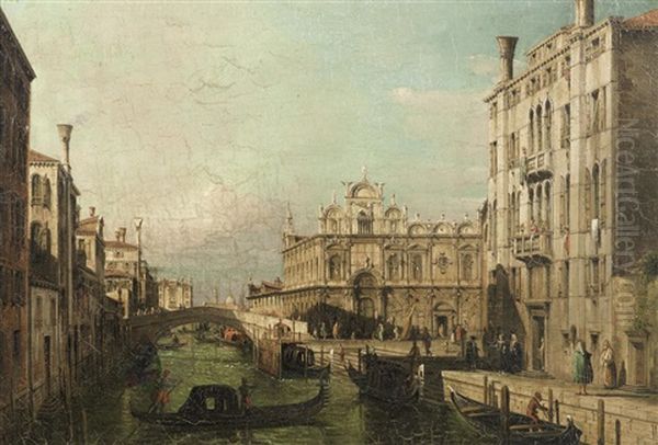 The Scuola Grande Di San Marco And The Campo Santi Giovanni E Paolo, Venice Oil Painting by Francesco Zanin